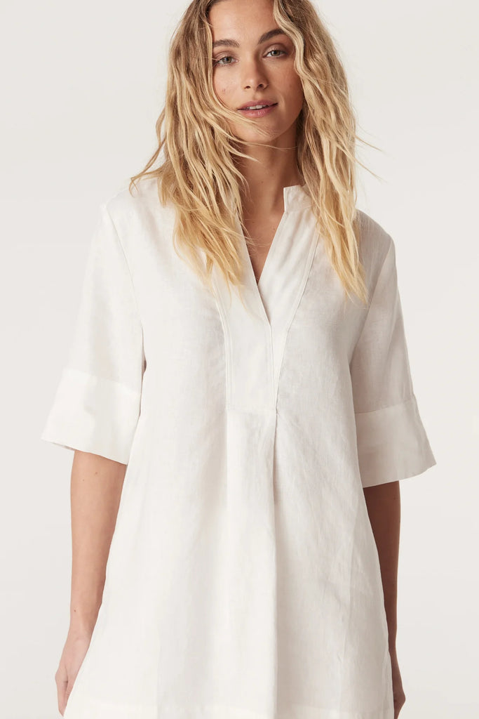 Cable Melbourne Hayward Linen Blouse White