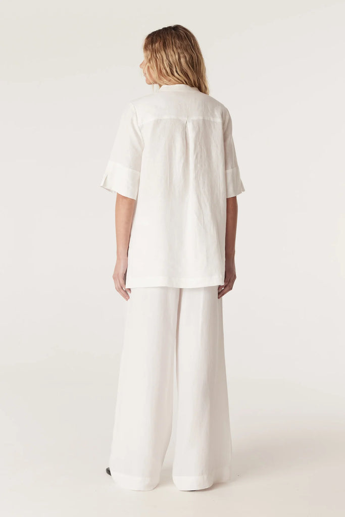 Cable Melbourne Hayward Linen Blouse White