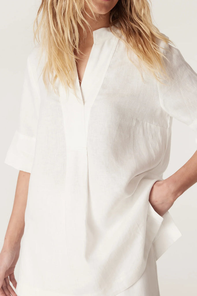 Cable Melbourne Hayward Linen Blouse White