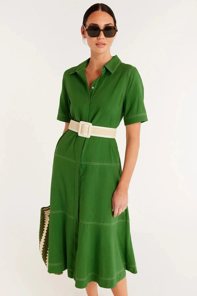 Cable Melbourne Island Shirt Dress Green
