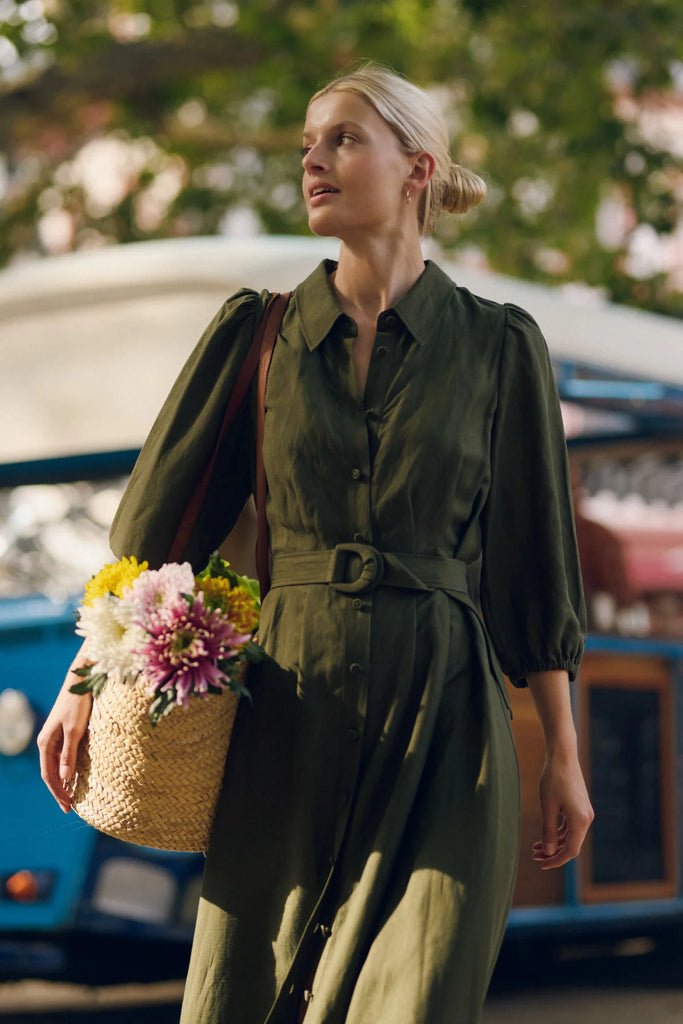 Cable Melbourne Manly Midi Dress Olive