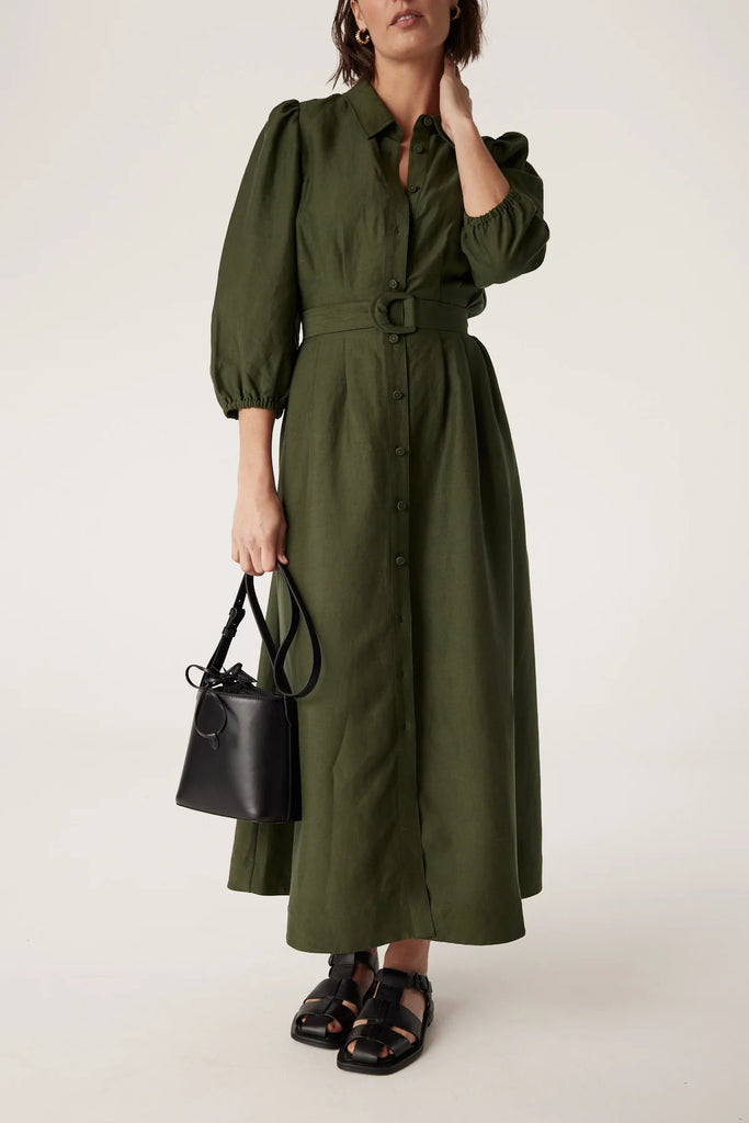 Cable Melbourne Manly Midi Dress Olive