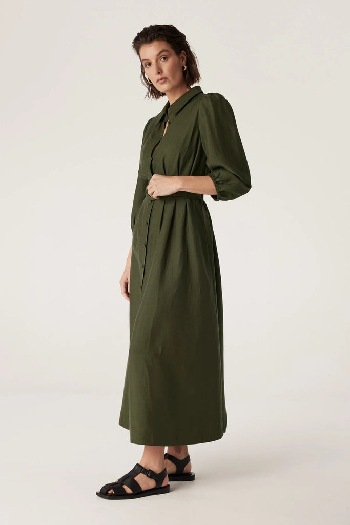 Cable Melbourne Manly Midi Dress Olive