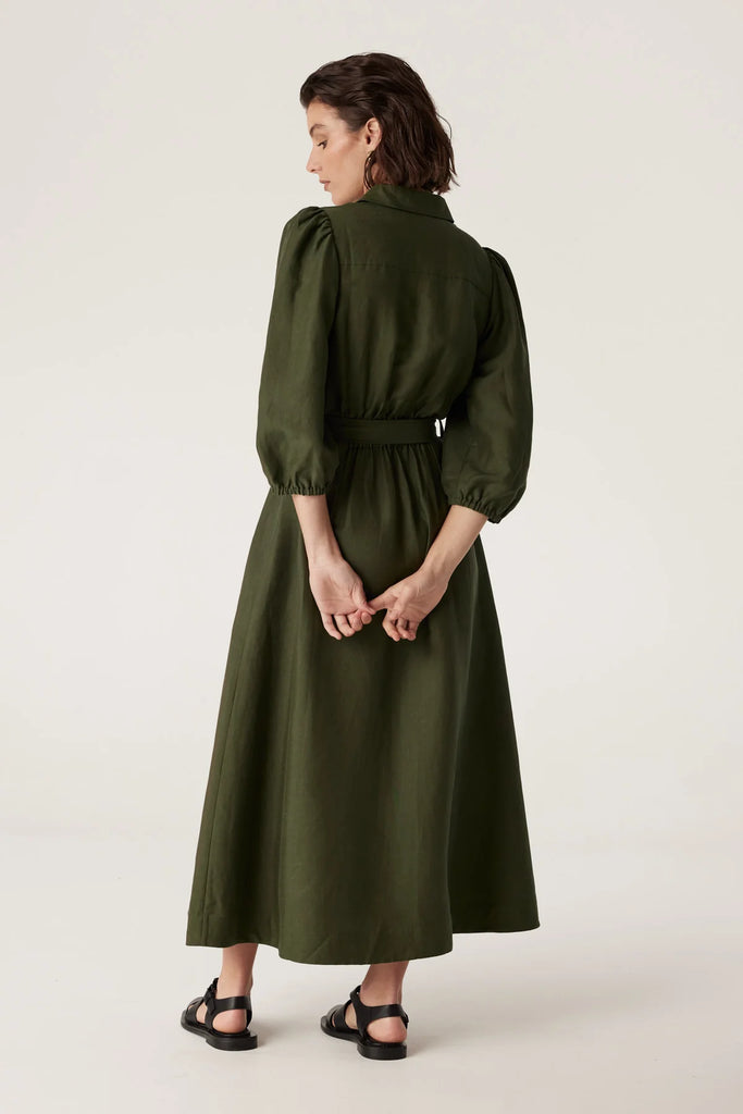 Cable Melbourne Manly Midi Dress Olive