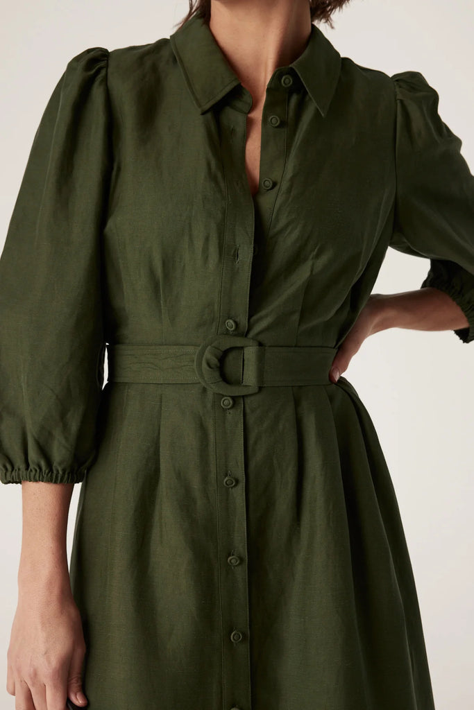 Cable Melbourne Manly Midi Dress Olive