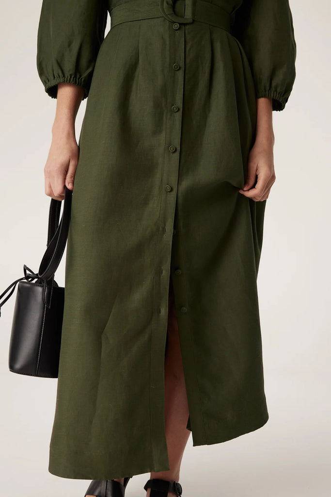 Cable Melbourne Manly Midi Dress Olive