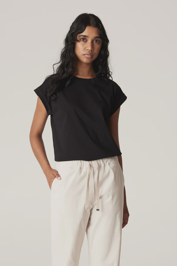 Cable Pima Tee Black