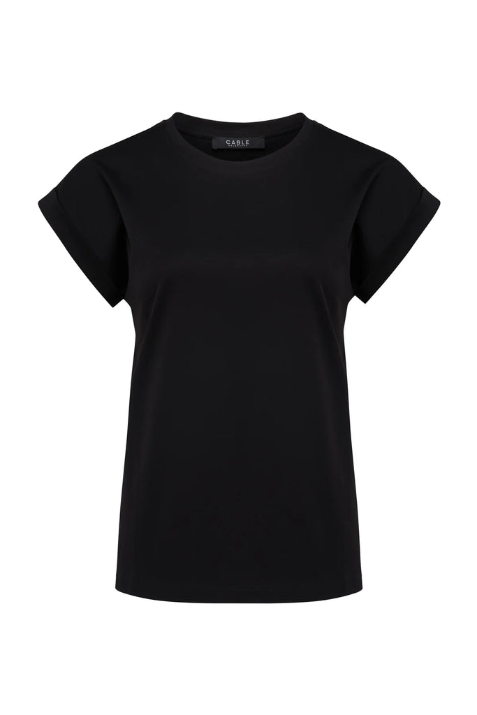 Cable Pima Tee Black