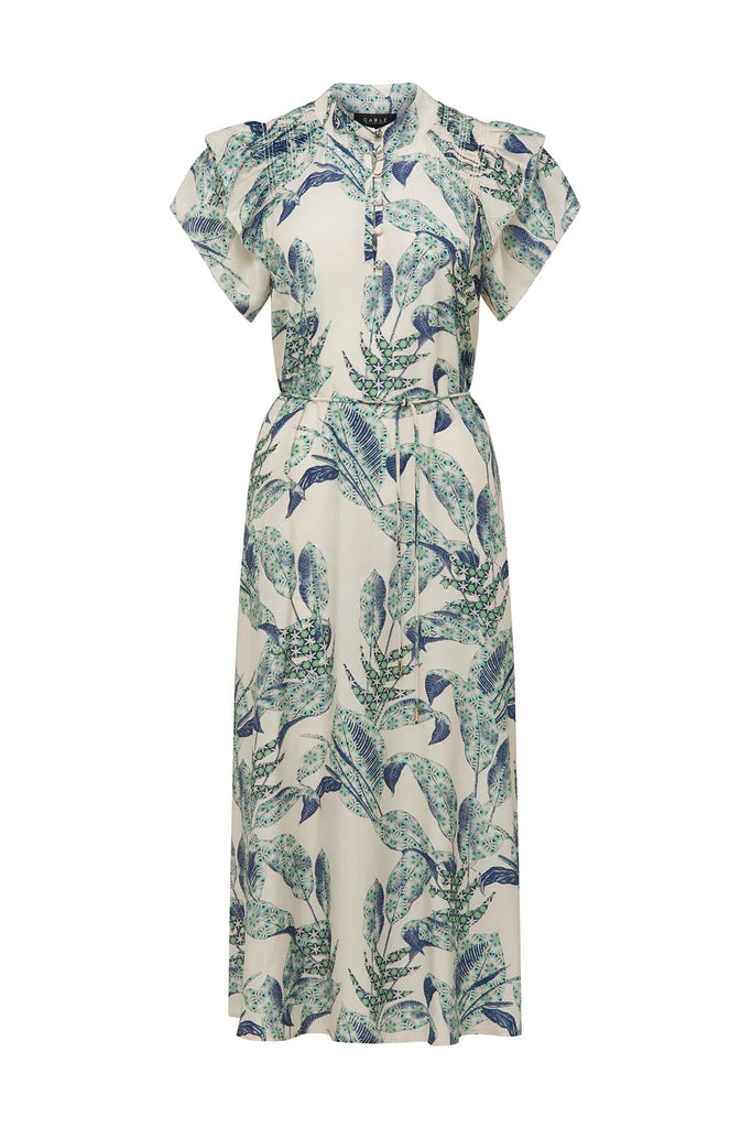 Cable Melbourne Paloma Frill Dress Leaf Print