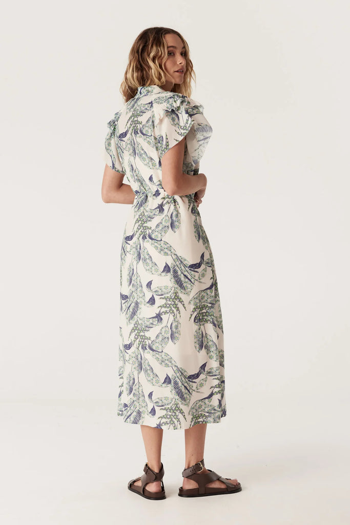 Cable Melbourne Paloma Frill Dress Leaf Print