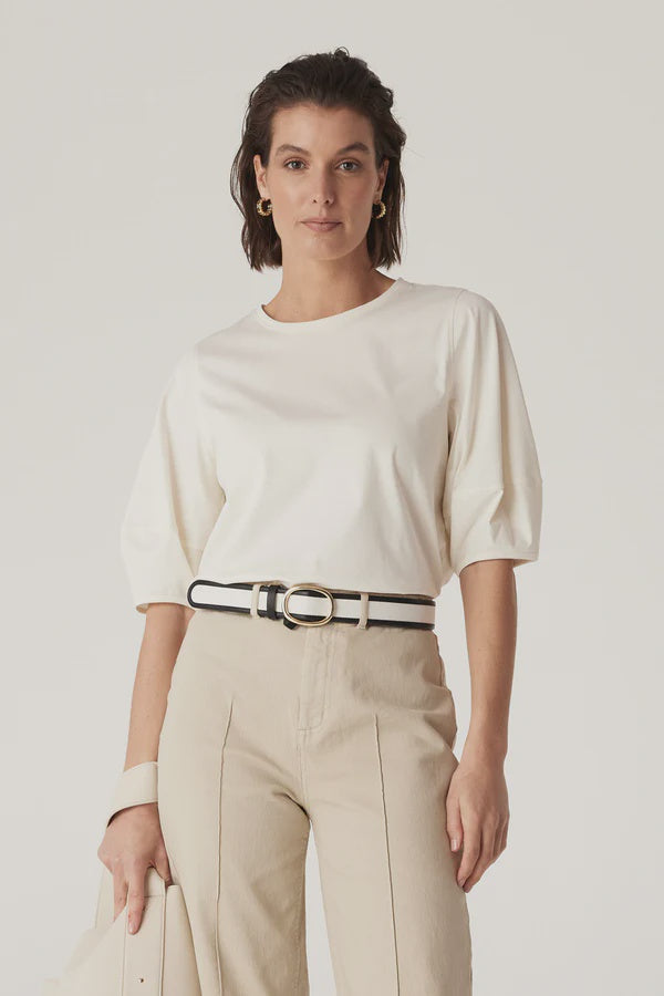 Pima Lantern Sleeve Top | Cream Tees 8,10,12,14 Cable Melbourne