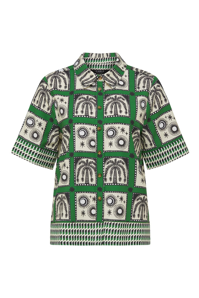 Cable Melbourne Raffles Shirt Green Print 