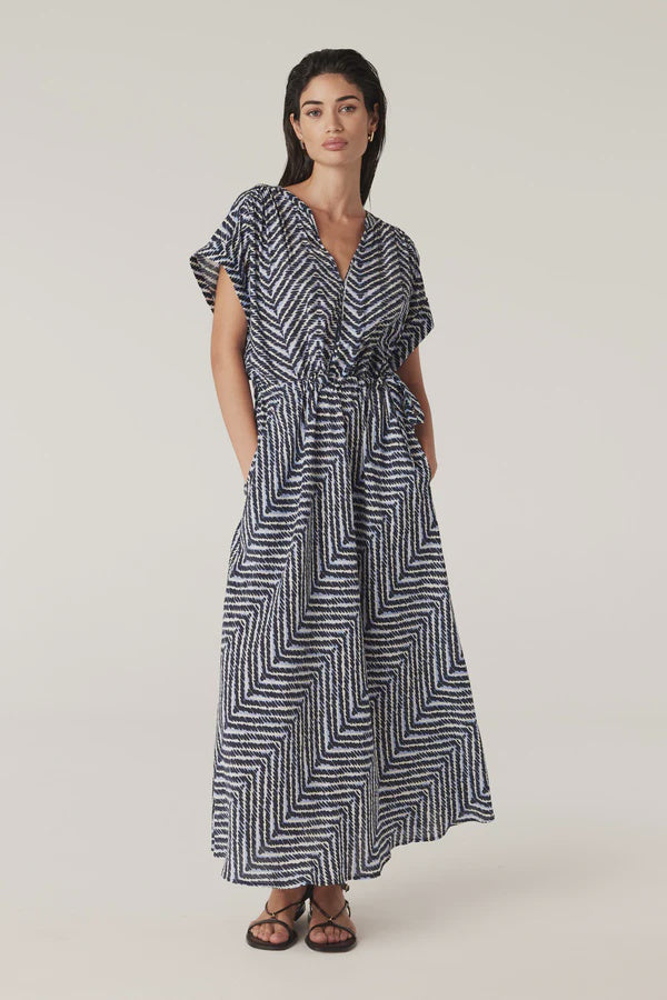 Sea Breeze Dress | Chevron Print Midi Dress 8,10,12,14 Cable Melbourne