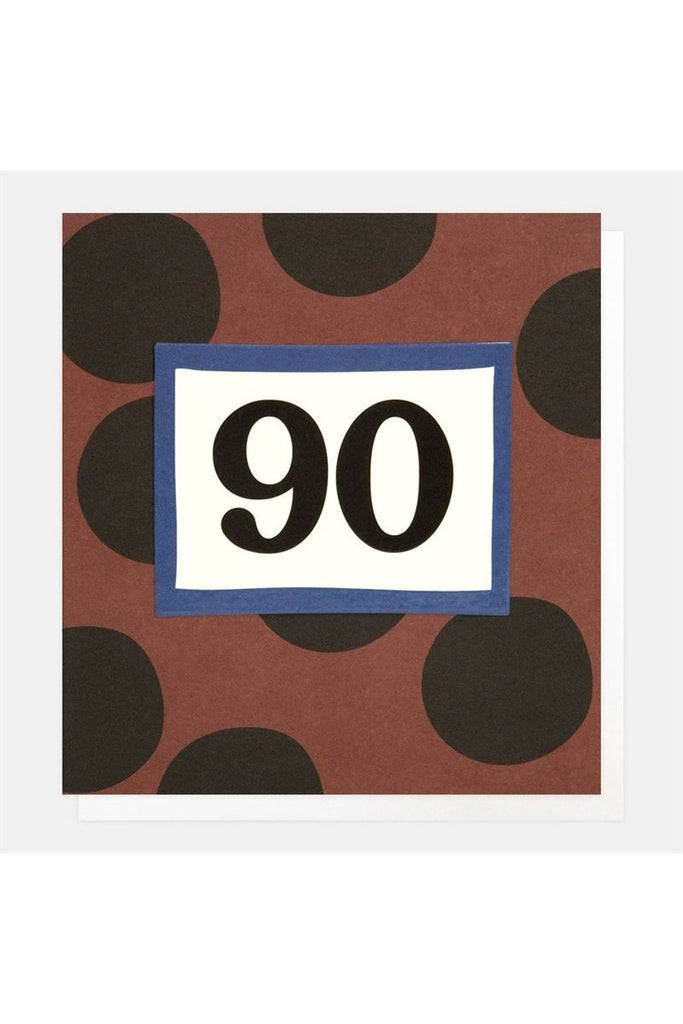 Greeting Card | Terracotta/Black Spots 90th Birthday Birthday Greeting Card Caroline Gardner