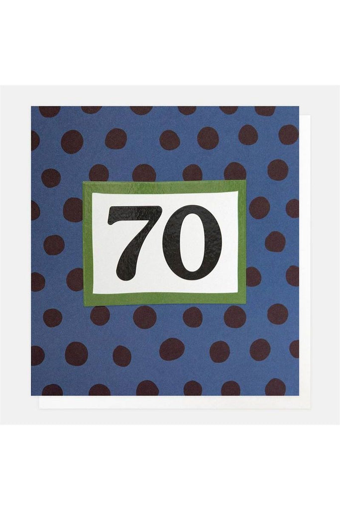 Greeting Card | Blue/Burgundy Spots 70th Birthday Birthday Greeting Card Caroline Gardner