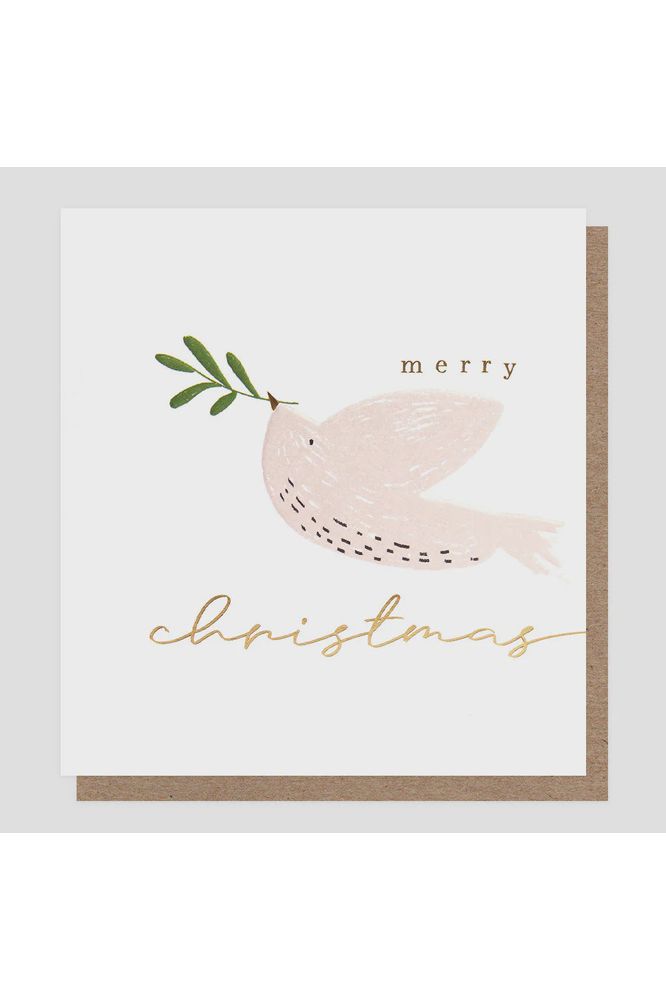 Greeting Card | Hand Drawn Dove with a sprig of Mistletoe Christmas Greeting Cards Caroline Gardner