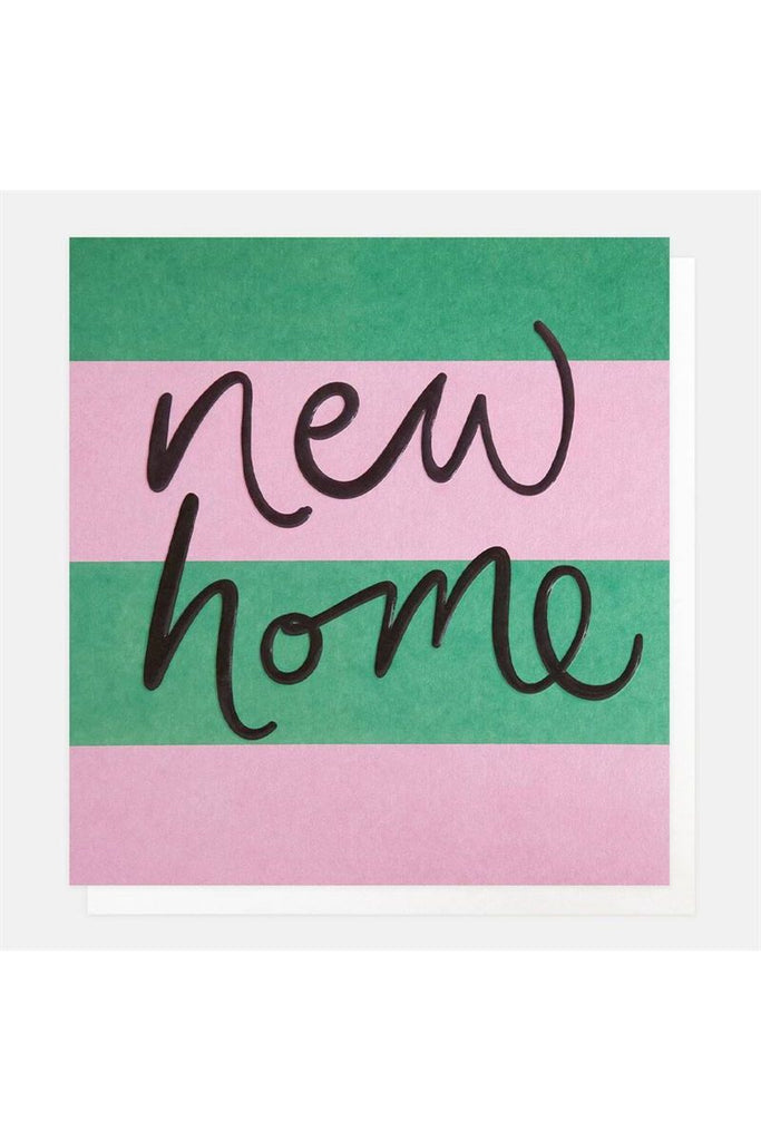 Greeting Card | Green/Pink Stripe New Home New Home Greeting Card Caroline Gardner