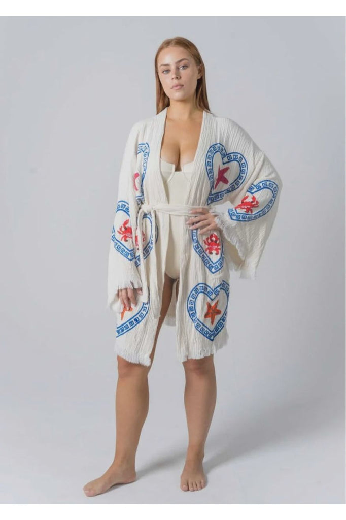 Midi Robe | Natural | Crab + Sea Star Robes Cie Cie + Co