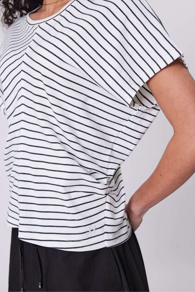 Marlow Converge Tee Charcoal Stripe