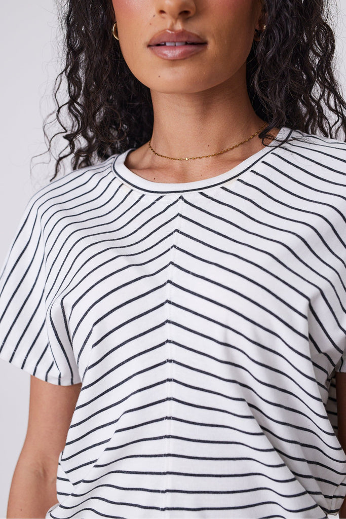 Marlow Converge Tee Charcoal Stripe