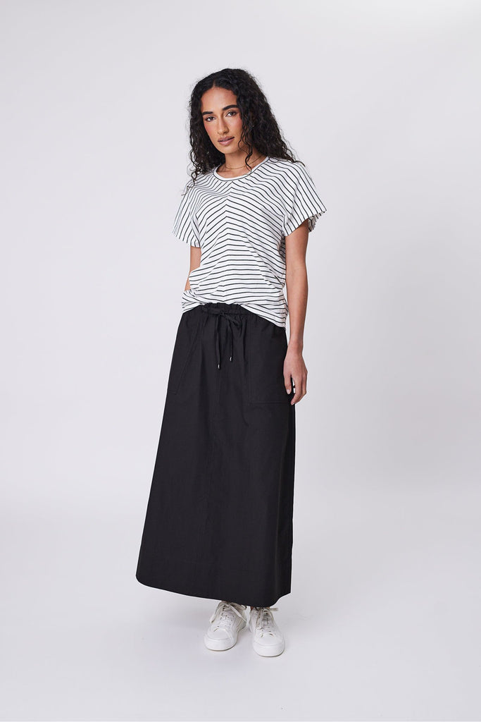 Marlow Converge Tee Charcoal Stripe