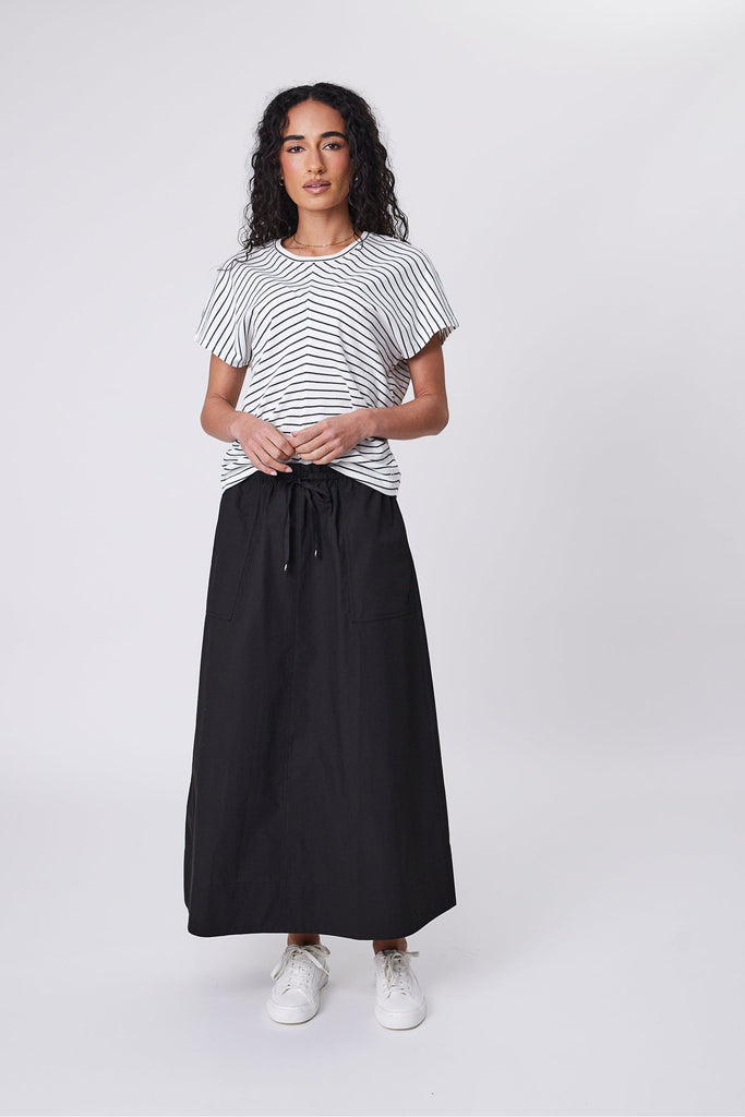 Marlow Converge Tee Charcoal Stripe