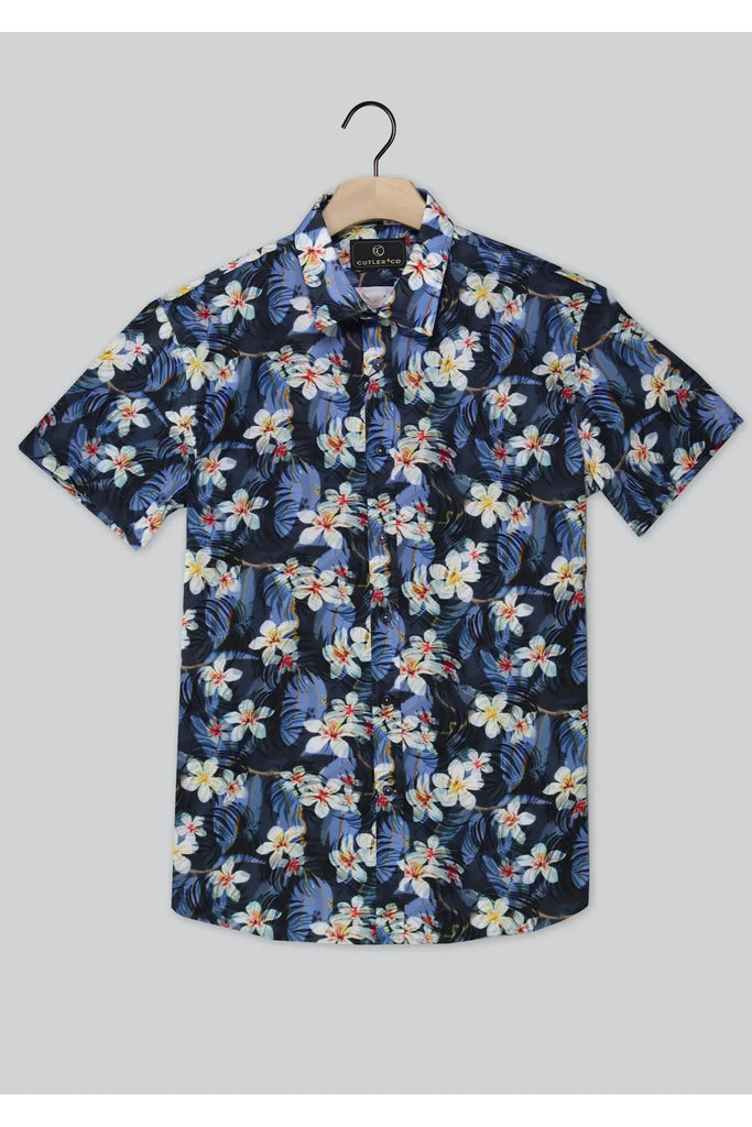 Cutler & Co Brody Floral Short Sleeve Shirt Bluebird