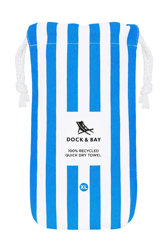 100% Recycled Beach Towel | Cabana Collection | Bondi Blue Beach + Pool Towels XL Dock & Bay