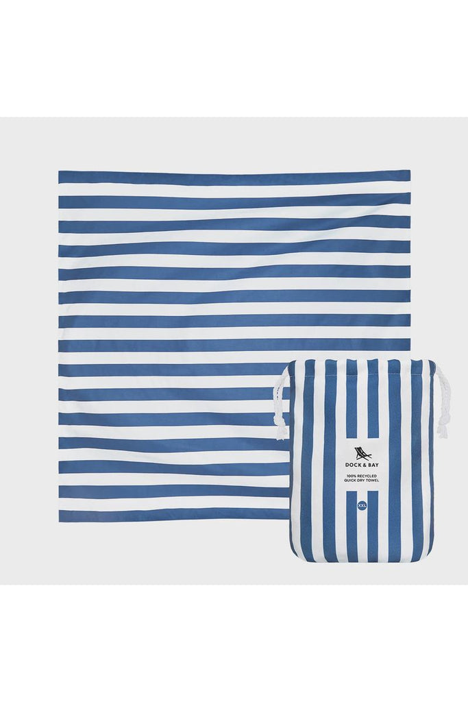 100% Recycled Beach Towel For Two 2XL | Whitsunday Blue Beach + Pool Towels Dock & Bay