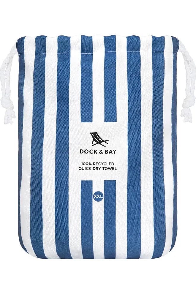 100% Recycled Beach Towel For Two 2XL | Whitsunday Blue Beach + Pool Towels Dock & Bay