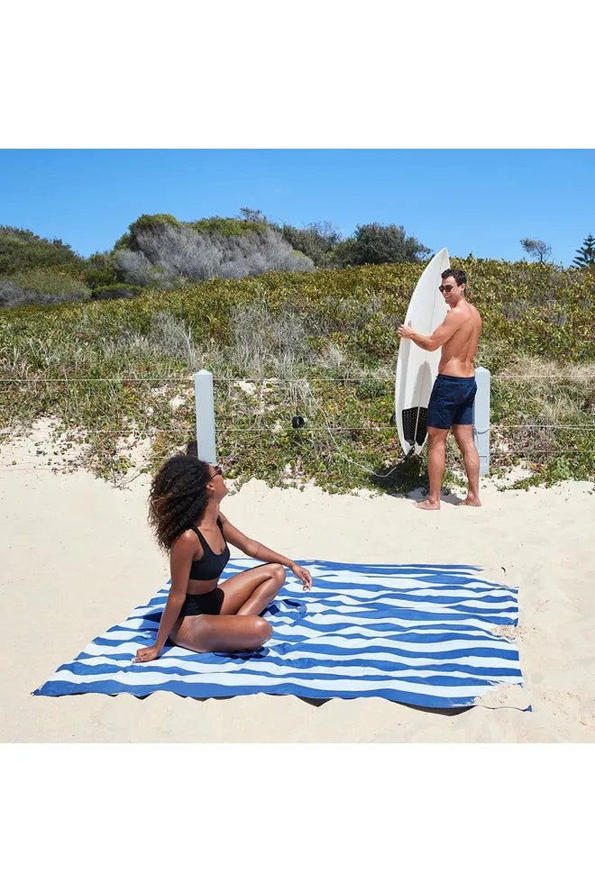 100% Recycled Beach Towel For Two 2XL | Whitsunday Blue Beach + Pool Towels Dock & Bay