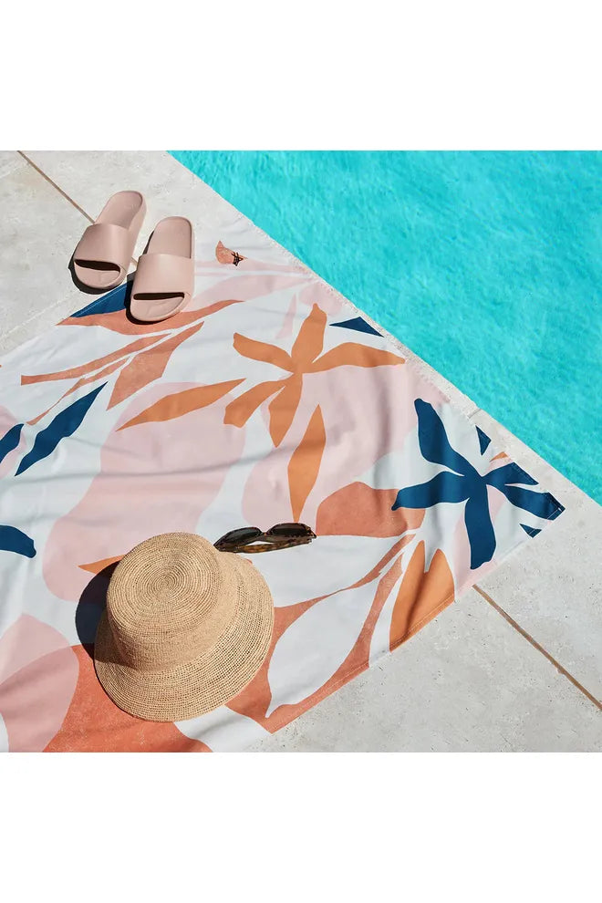 100% Recycled Beach Towel | Tropics Collection | Terracotta Tropics Beach + Pool Towels L Dock & Bay