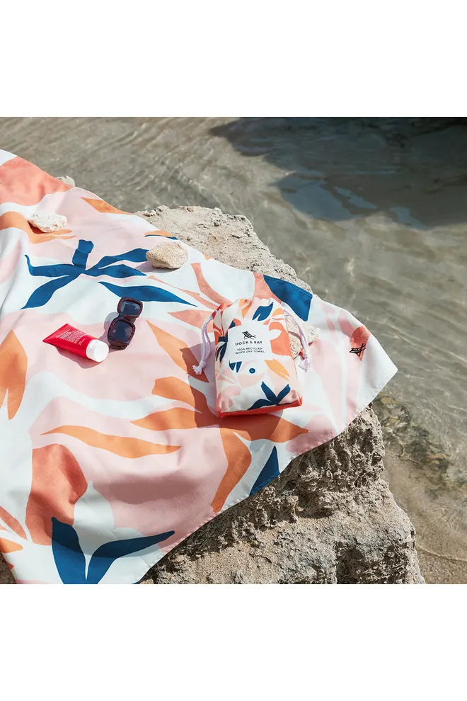 100% Recycled Beach Towel | Tropics Collection | Terracotta Tropics Beach + Pool Towels L Dock & Bay