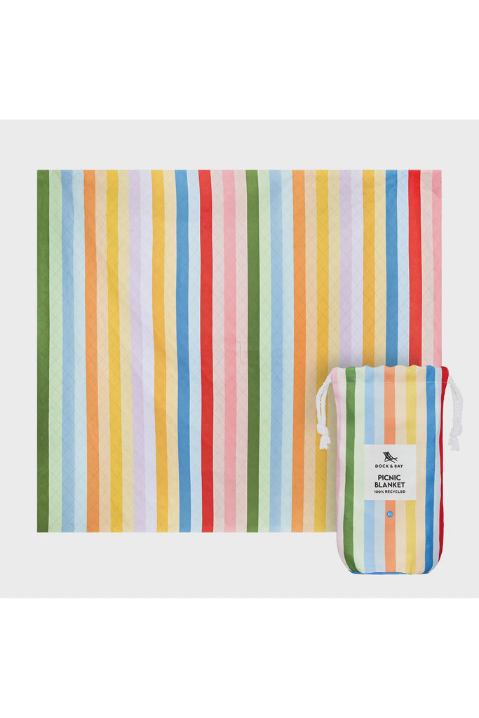 Beach Blanket Extra Large | Candy Stripes Picnic Blankets + Mats Dock & Bay