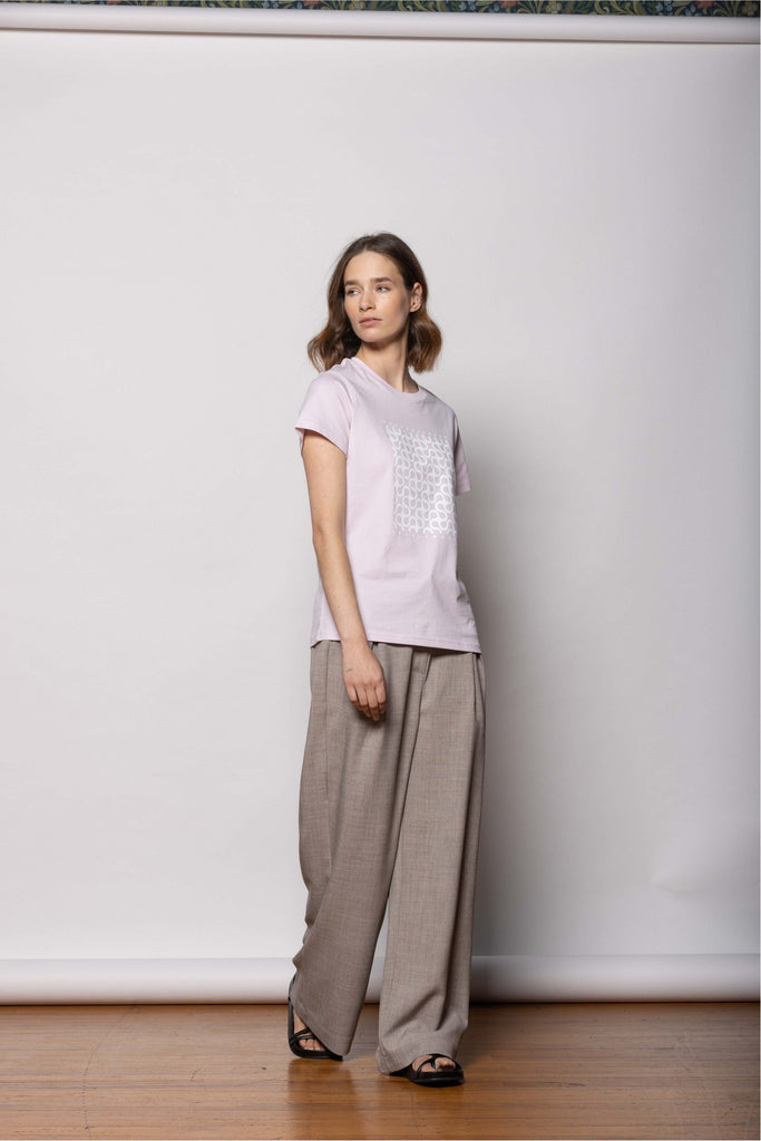 Dressed Nice Day T-Shirt in Lilac + White