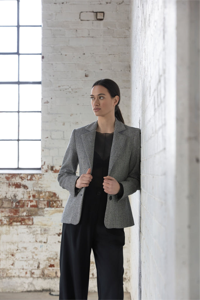 Dressed Herringbone Status Blazer
