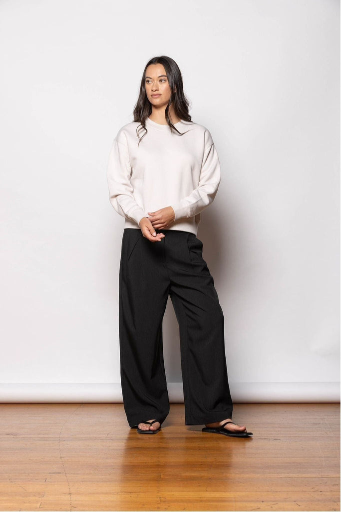 Dressed Flower Market Sweatshirt in Bone with a Black print on the back