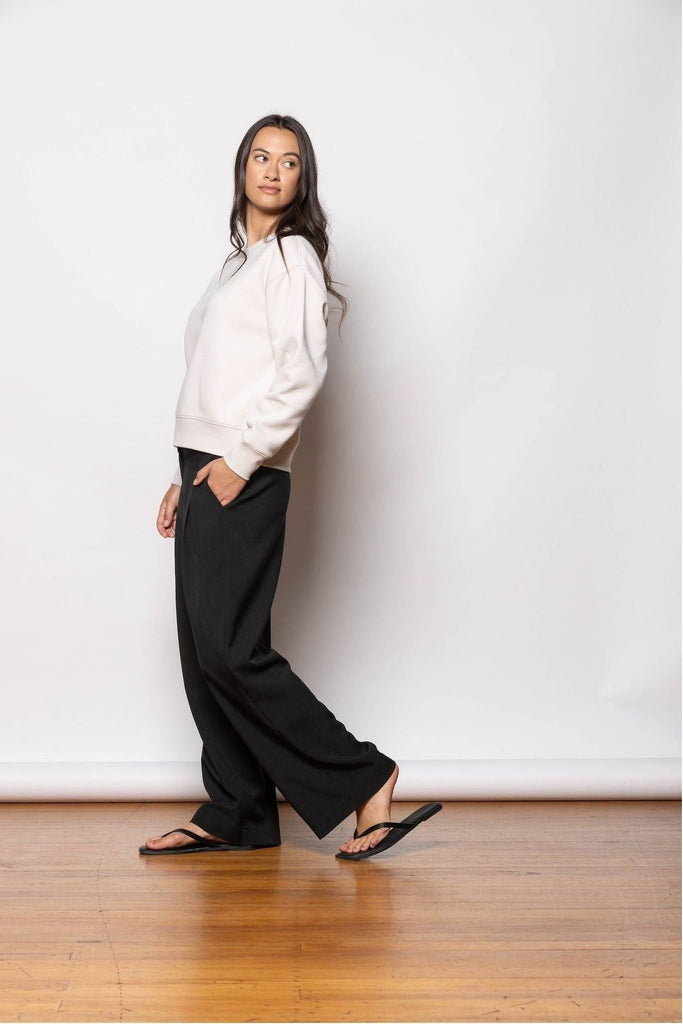 Dressed Flower Market Sweatshirt in Bone with a Black print on the back