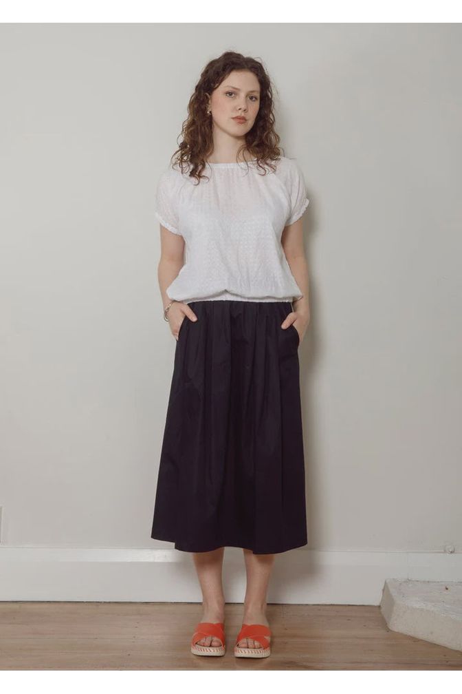 Dalston Sapphire Skirt Navy Sateen