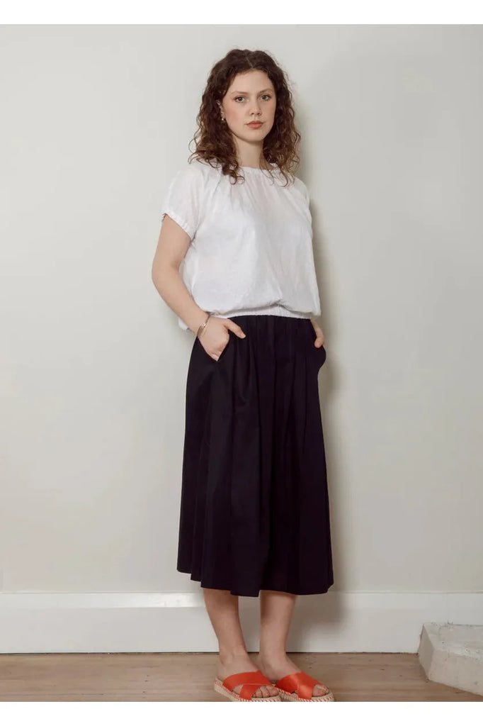 Dalston Sapphire Skirt Navy Sateen