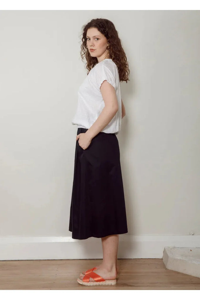 Dalston Sapphire Skirt Navy Sateen