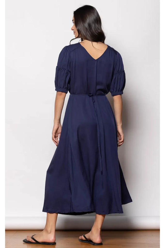 Trestle Dress | Navy Midi Dress XS,S,M,L Dressed