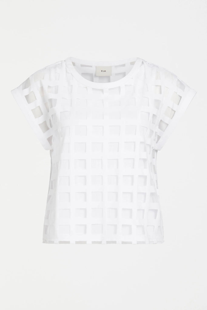 Elk Grid Burnout Top White on Model