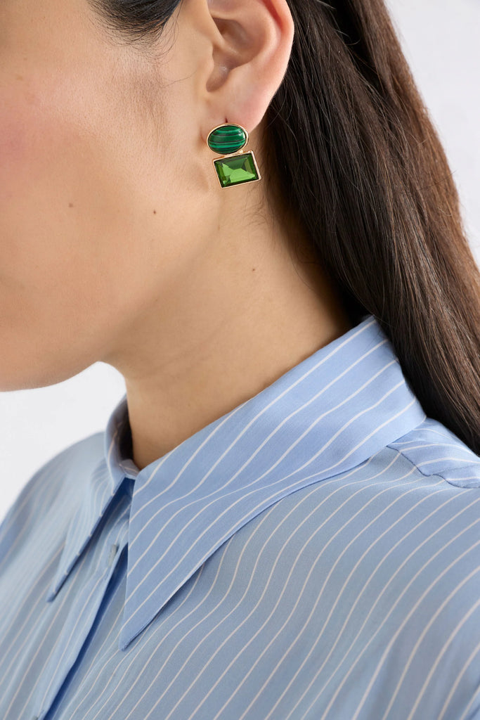 Elk Kempa Earrings Malachite Green