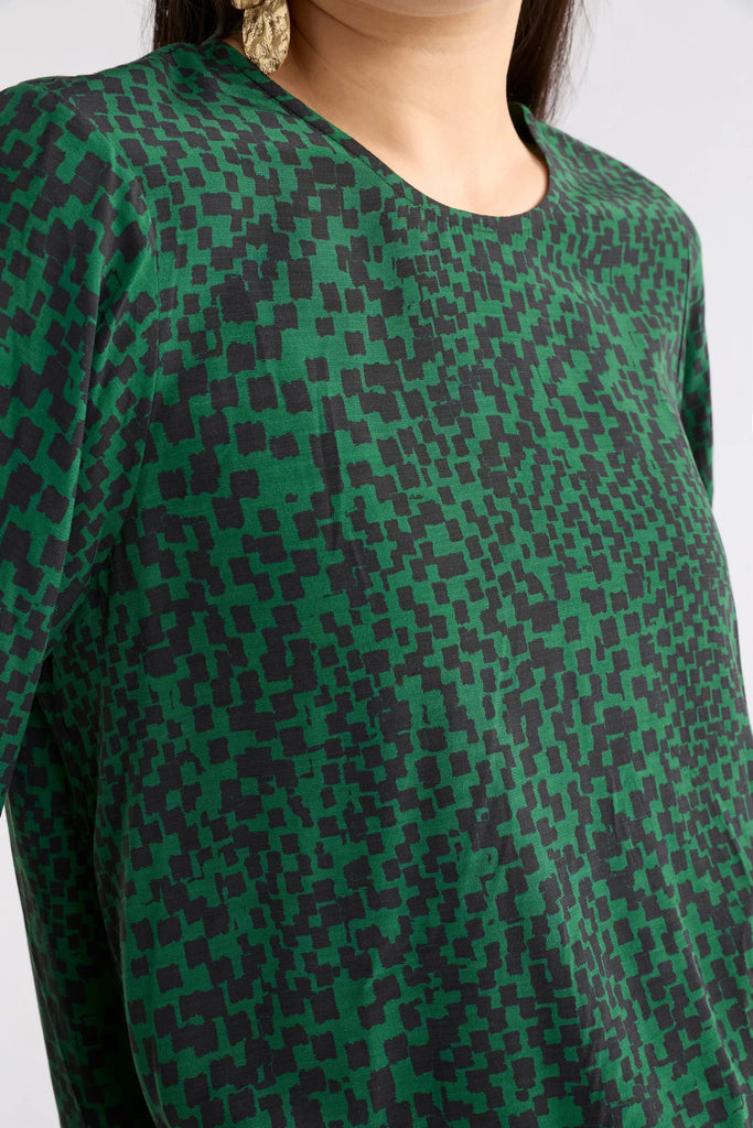 Elk Muraa Top Green Sinda Print 