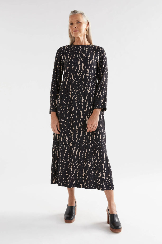 Solina Dress | Giotto Print Midi Dress 8,10,12,14 Elk