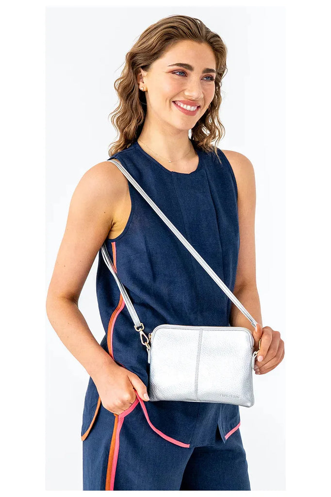 Elms & King Bowery Wallet Crossbody Bag Silver