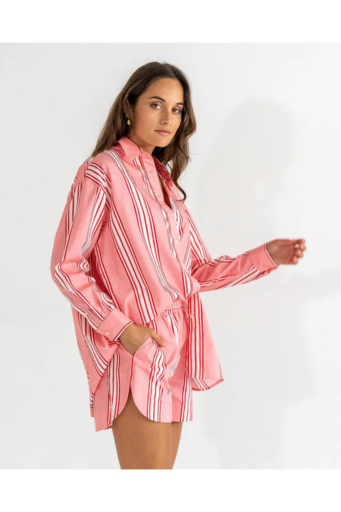 Elms & king Harlem Shirt Candy Stripe