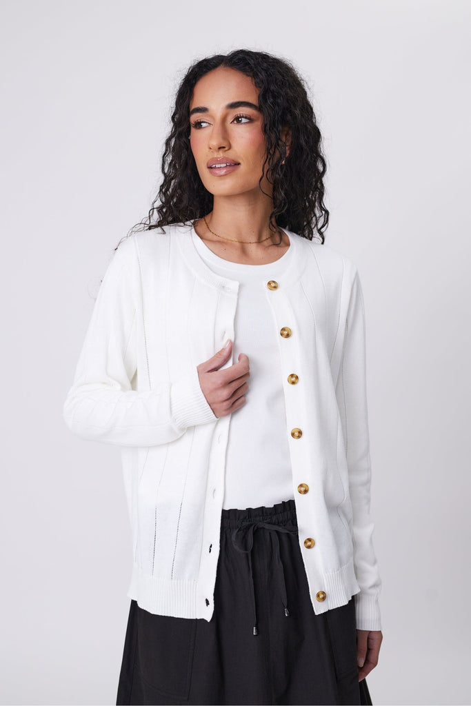 Marlow Ember Cardigan Chalk