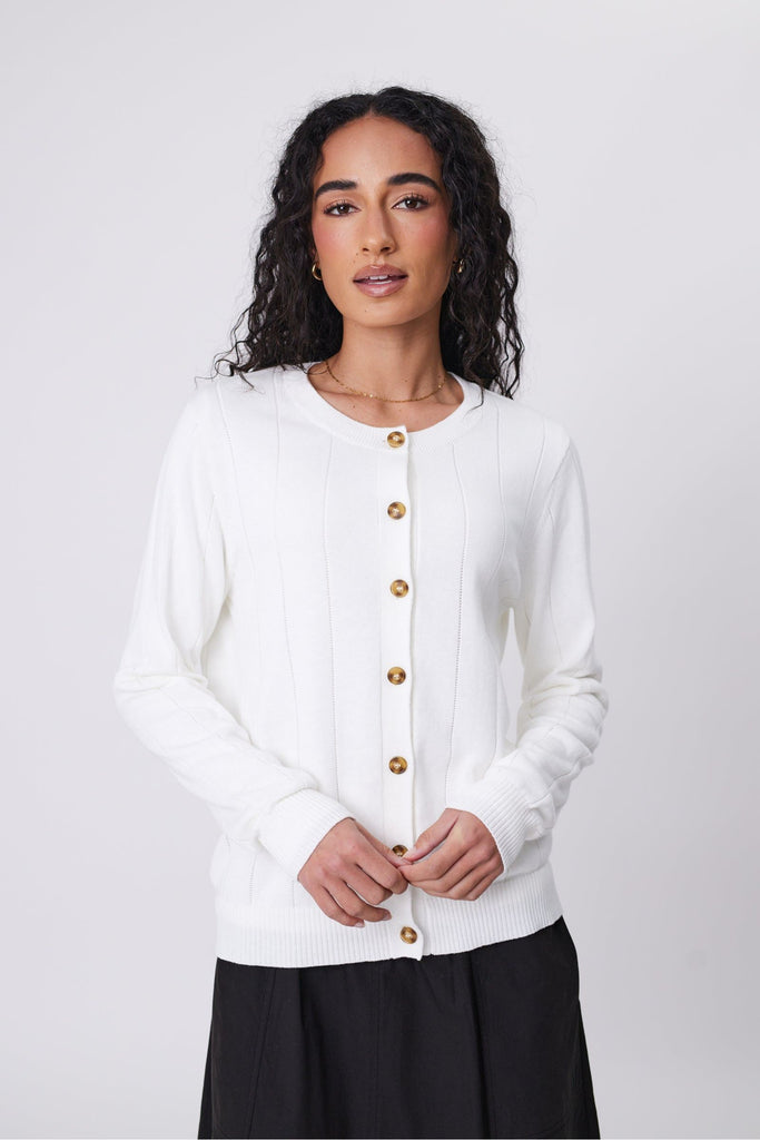 Marlow Ember Cardigan Chalk